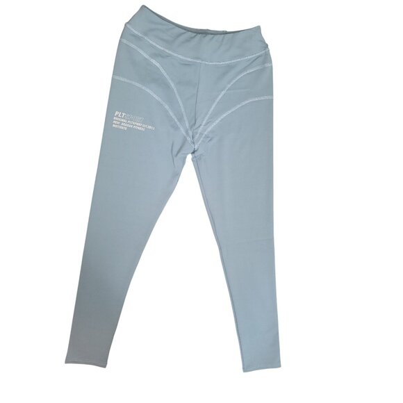 PrettyLittleThing Steel Blue Stitch Detail Gym Leggings Womens Size 6 - Picture 2 of 9